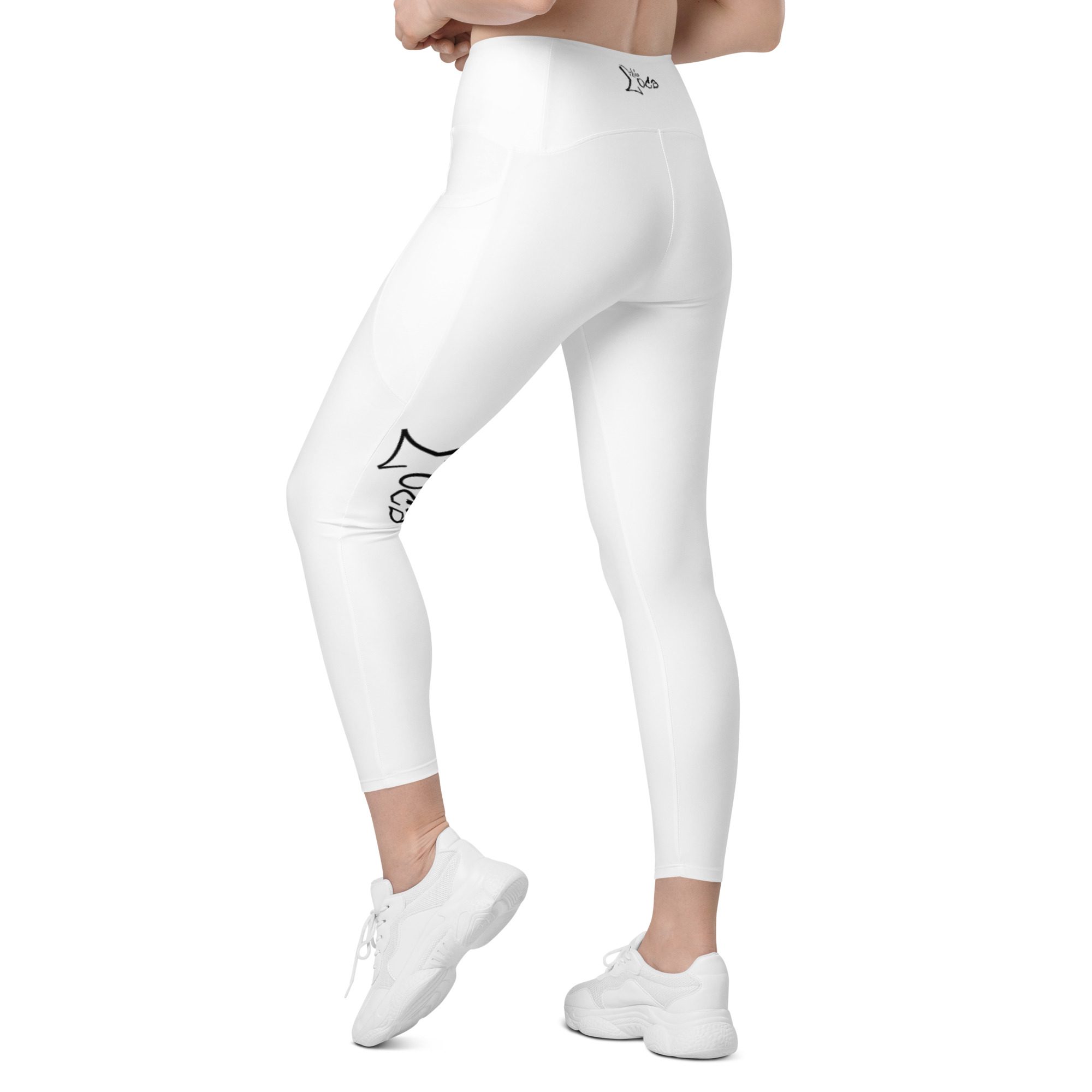 Crossover leggings with pockets White - Vida Loca